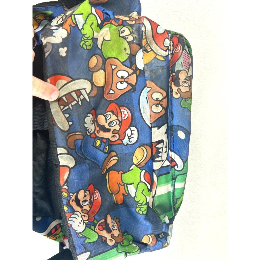 Super Mario Backpack Kids OS Blue Character Print Nintendo Gamer Bag